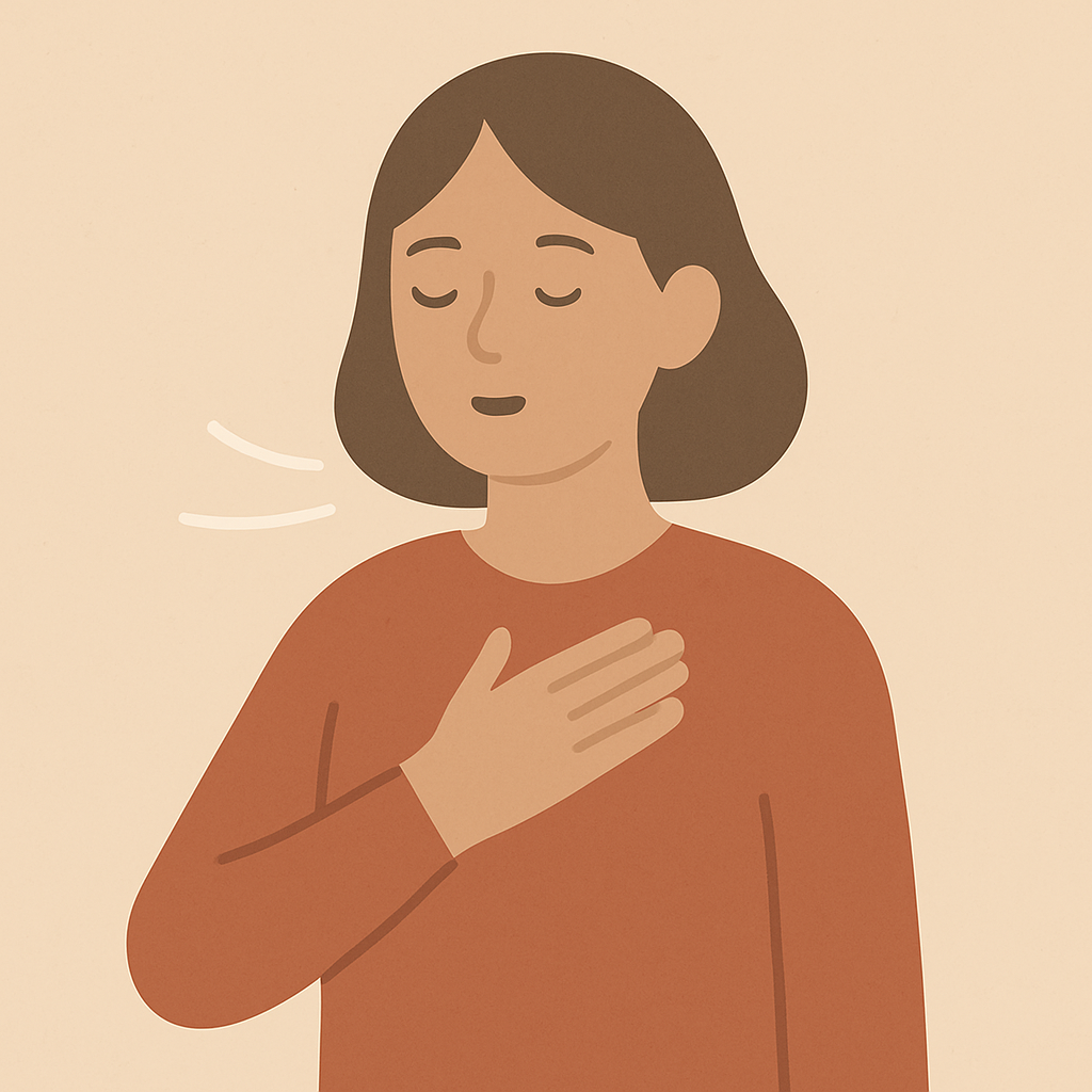 Person practicing calming breathing exercises for anxiety relief