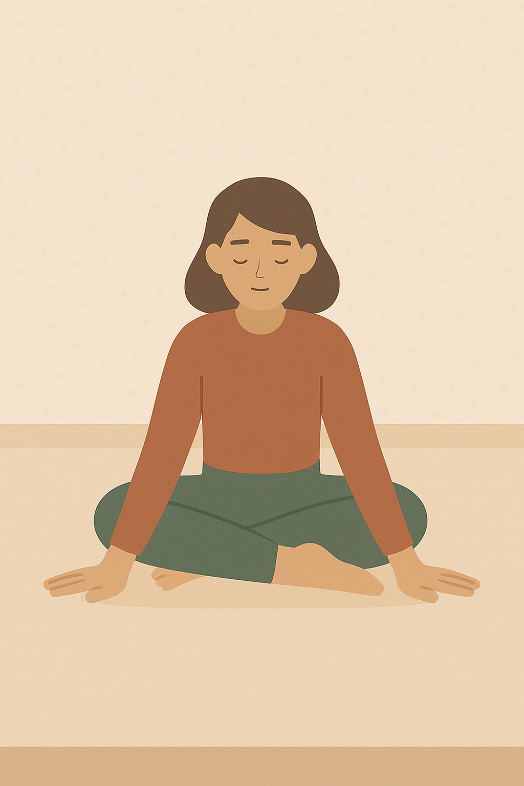 Person practicing mindful grounding techniques at home